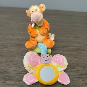 Disney Tigger Plush Baby Toy Butterfly Mirror Winnie the Pooh Disney Store 5"